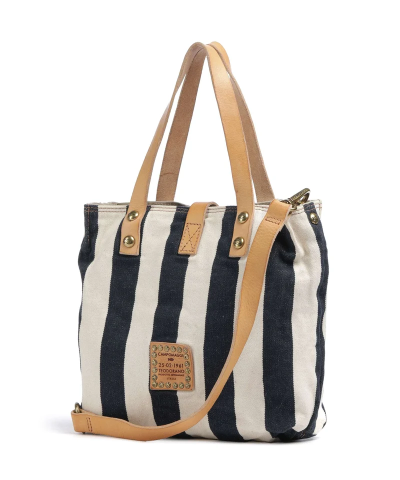 Campomaggi Cabas blue/beige