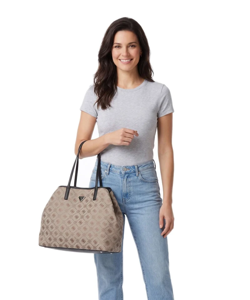 Guess Victtoria Large Cabas latte logo/black