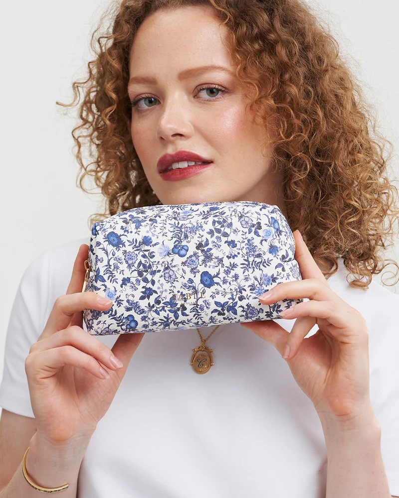Blue Ditsy Pouch Small