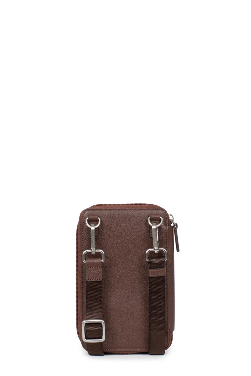 Pochette téléphone avec portefeuille - Stop RFID - Cuir