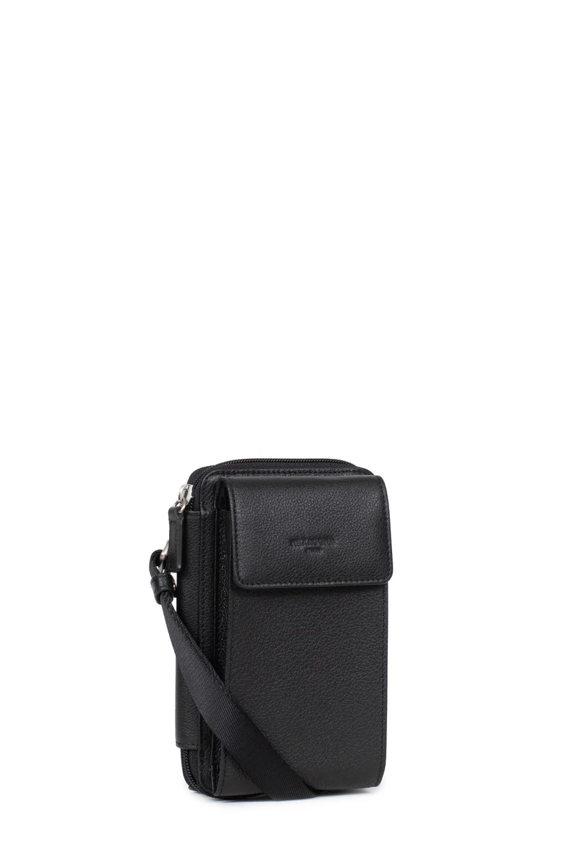 Pochette téléphone avec portefeuille - Stop RFID - Cuir