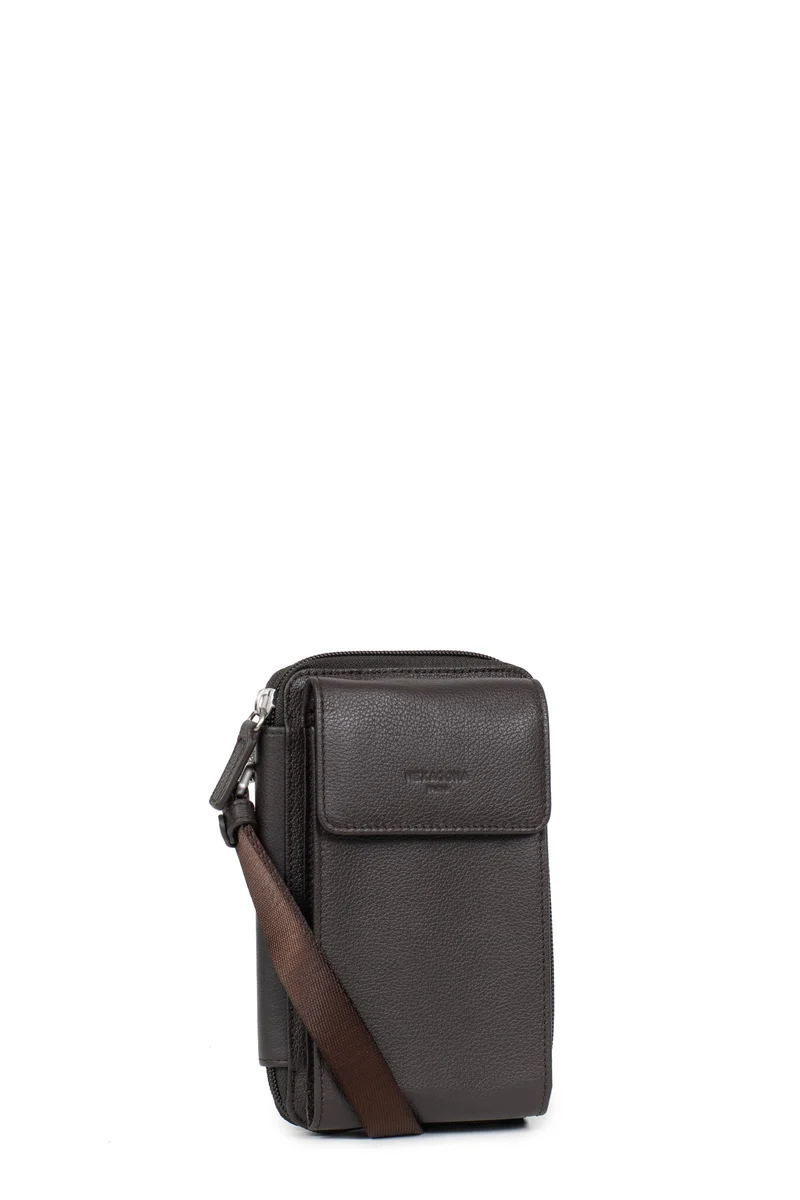 Pochette téléphone avec portefeuille - Stop RFID - Cuir