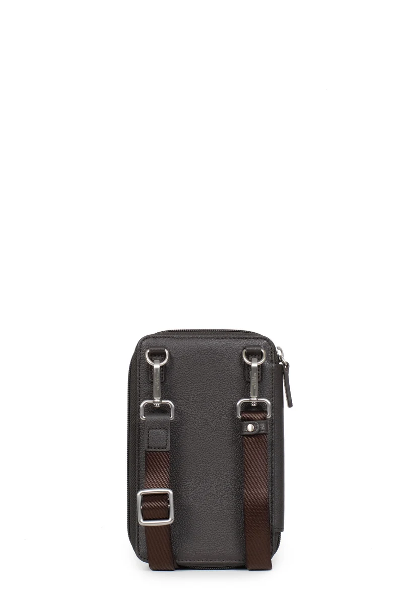 Pochette téléphone avec portefeuille - Stop RFID - Cuir