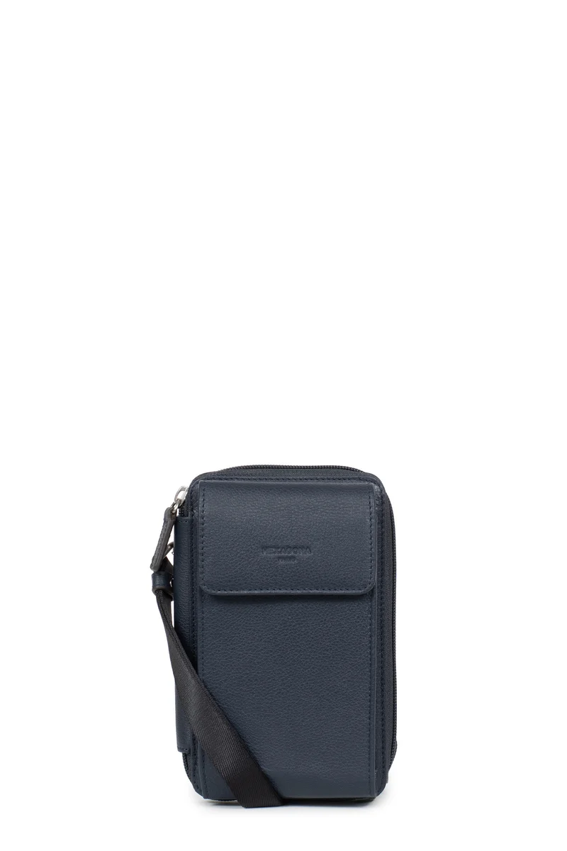 Pochette téléphone avec portefeuille - Stop RFID - Cuir