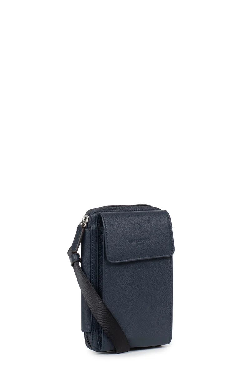 Pochette téléphone avec portefeuille - Stop RFID - Cuir