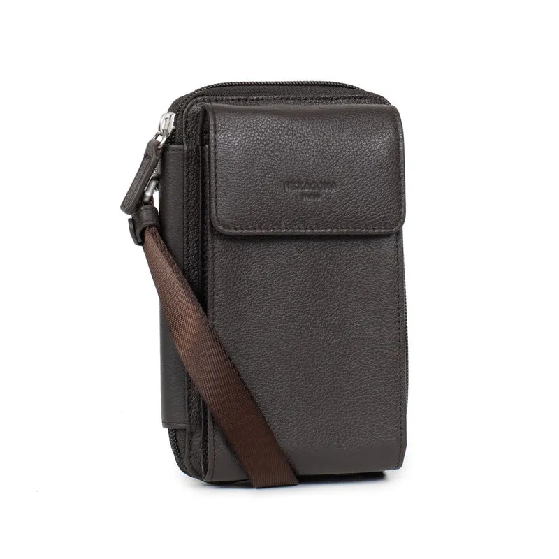 Pochette téléphone avec portefeuille - Stop RFID - Cuir