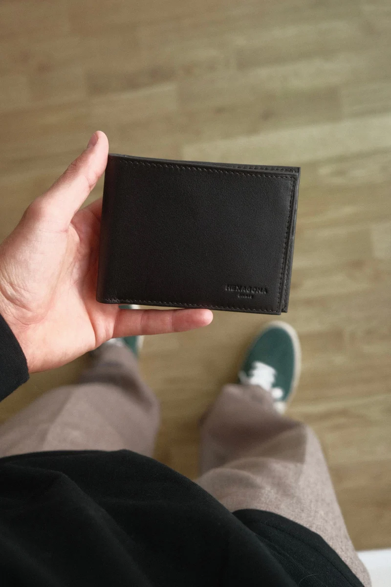Portefeuille italien - 2 volets - Stop RFID - Cuir
