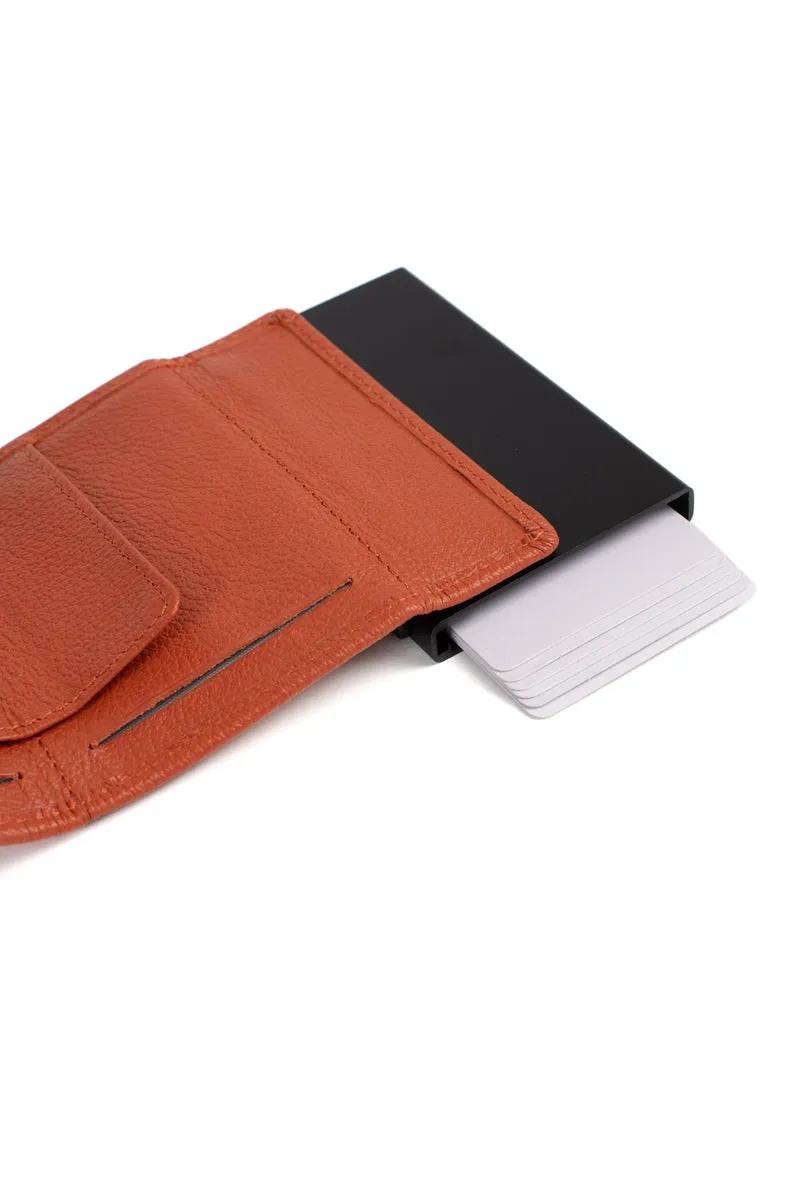 Boîtier porte-cartes - 2 volets - Stop RFID - Cuir