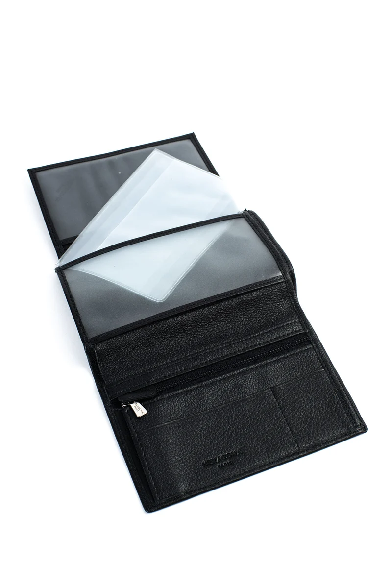 Portefeuille européen - 2 volets - Cuir