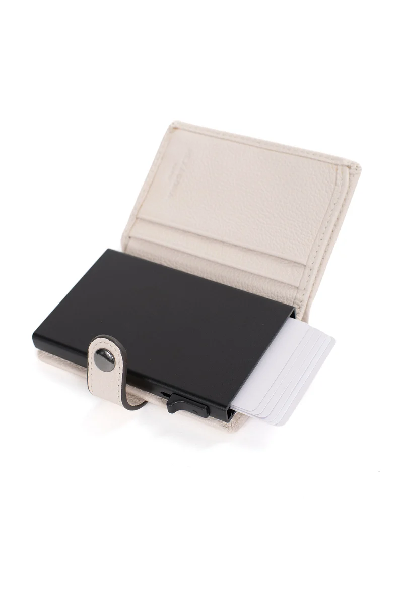 Boîtier porte-cartes - 2 volets - Stop RFID - Cuir