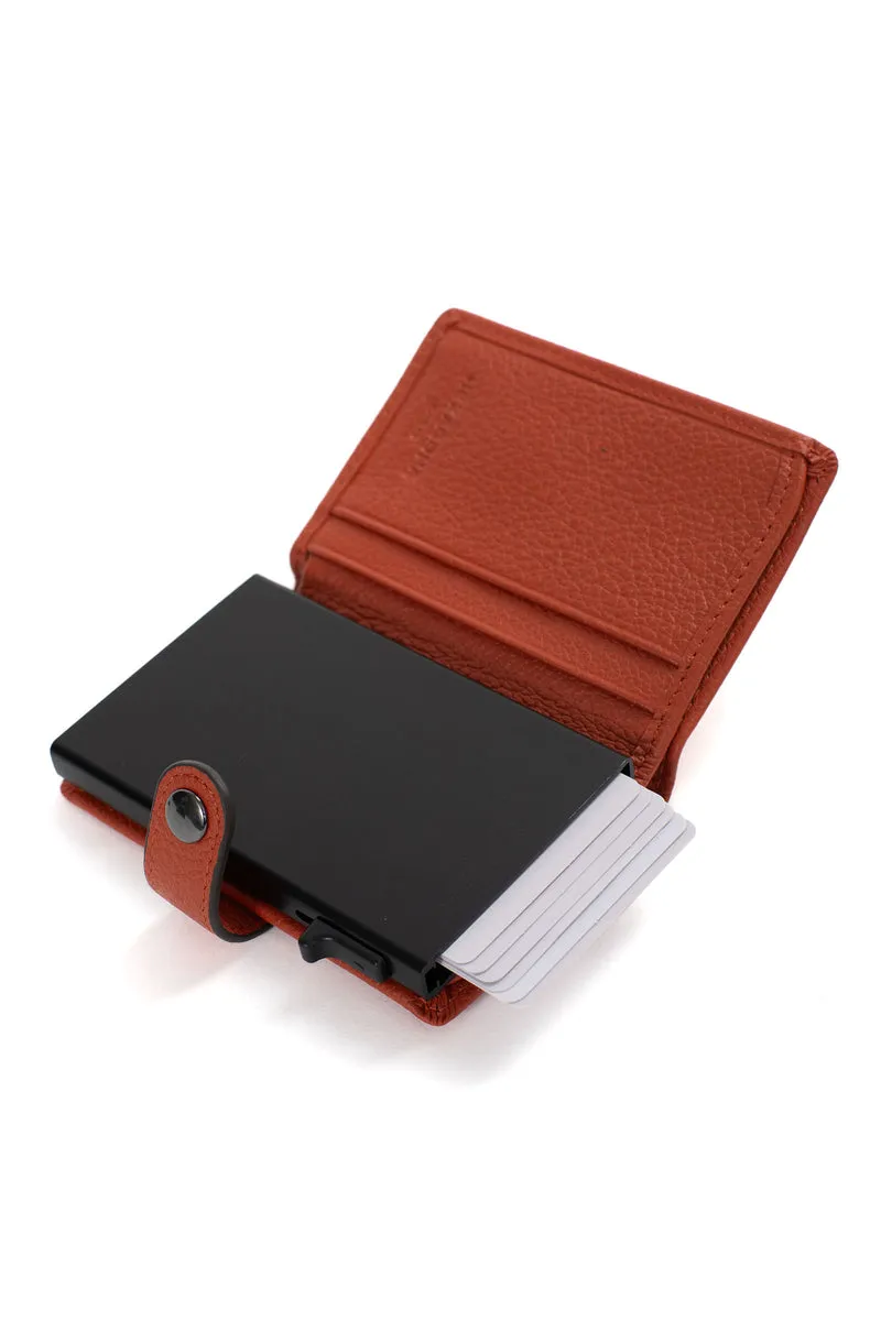 Boîtier porte-cartes - 2 volets - Stop RFID - Cuir