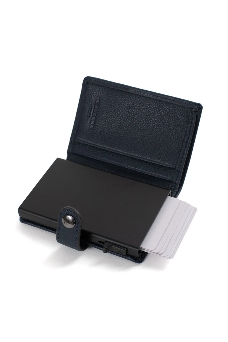 Boîtier porte-cartes - 2 volets - Stop RFID - Cuir