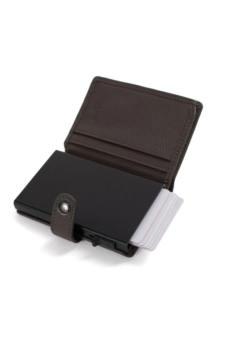 Boîtier porte-cartes - 2 volets - Stop RFID - Cuir