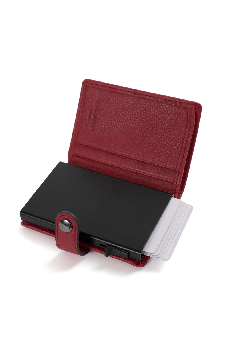 Boîtier porte-cartes - 2 volets - Stop RFID - Cuir