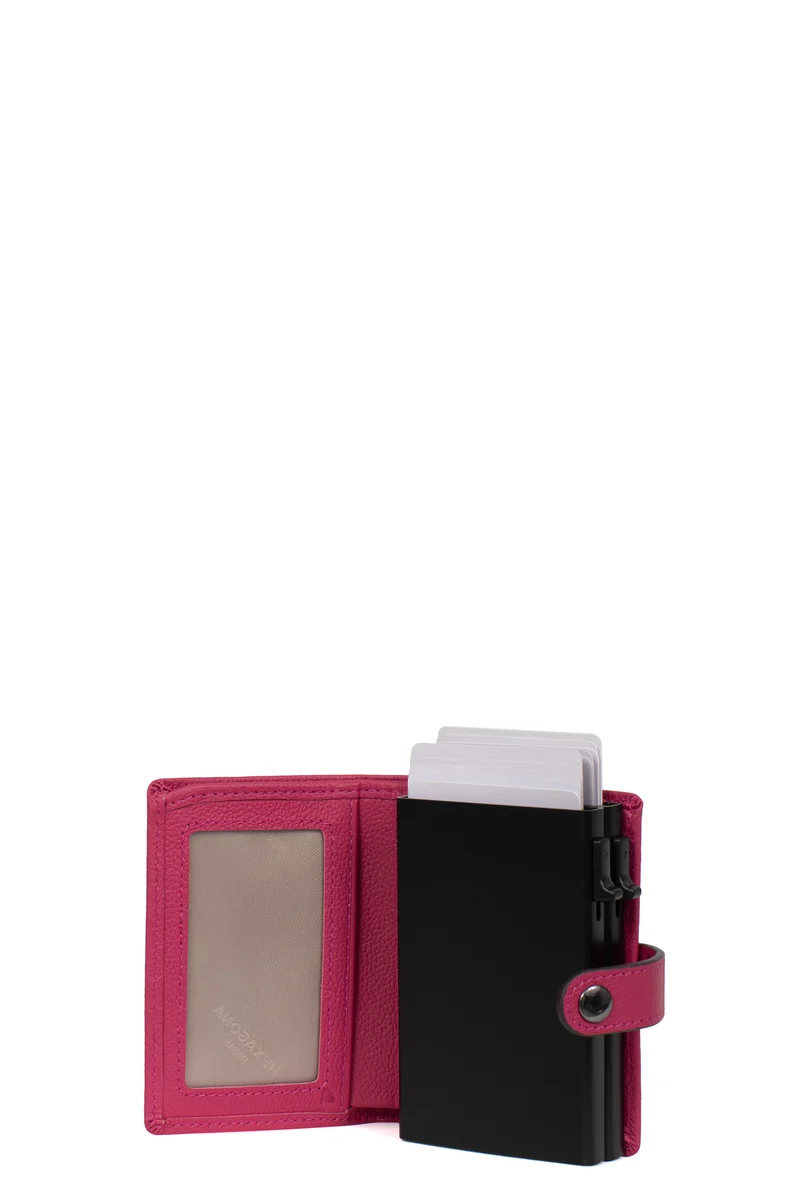 Boîtier porte-cartes - 1 volet - Stop RFID - Cuir