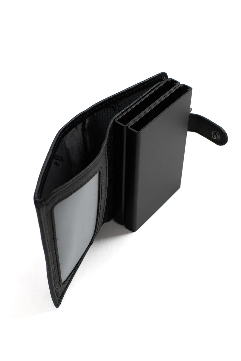 Boîtier porte-cartes - 1 volet - Stop RFID - Cuir