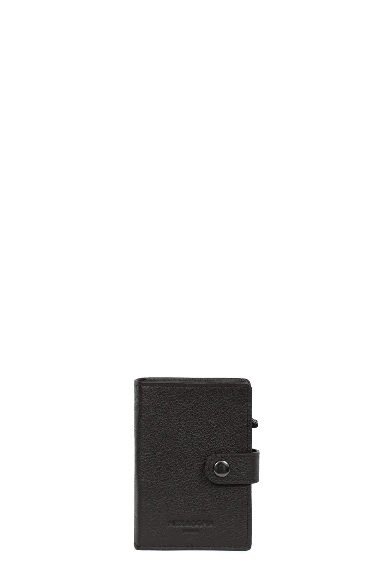 Boîtier porte-cartes - 1 volet - Stop RFID - Cuir