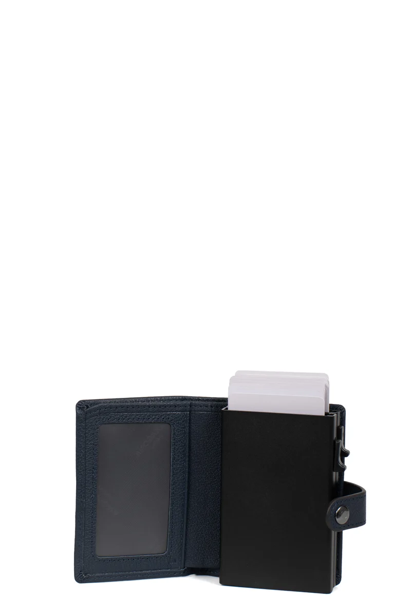 Boîtier porte-cartes - 1 volet - Stop RFID - Cuir