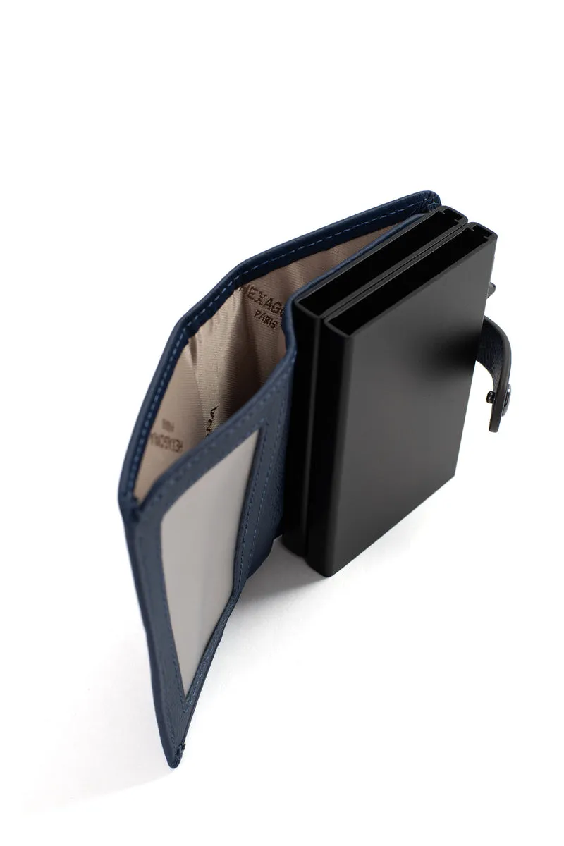 Boîtier porte-cartes - 1 volet - Stop RFID - Cuir