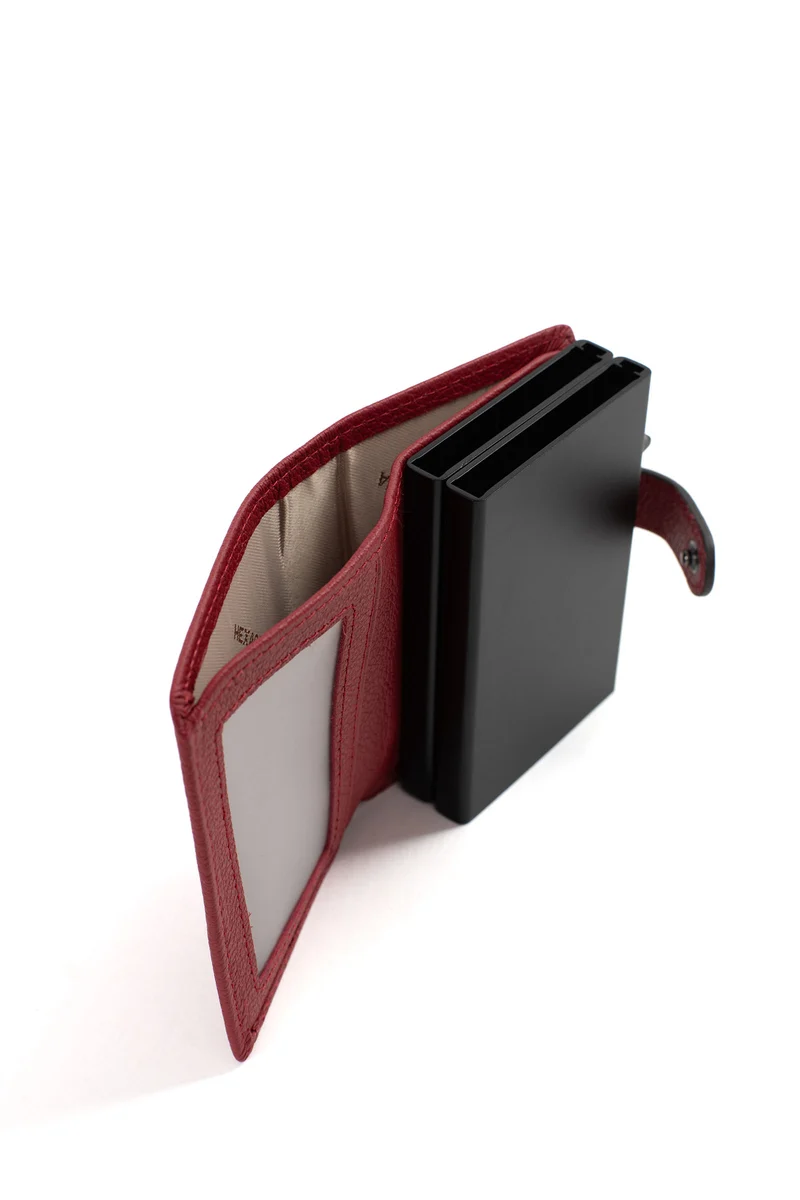 Boîtier porte-cartes - 1 volet - Stop RFID - Cuir