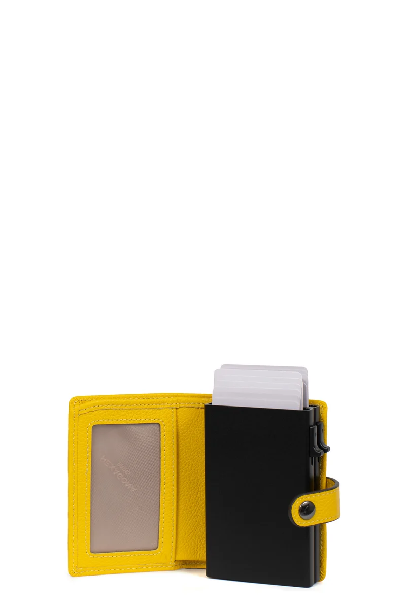 Boîtier porte-cartes - 1 volet - Stop RFID - Cuir