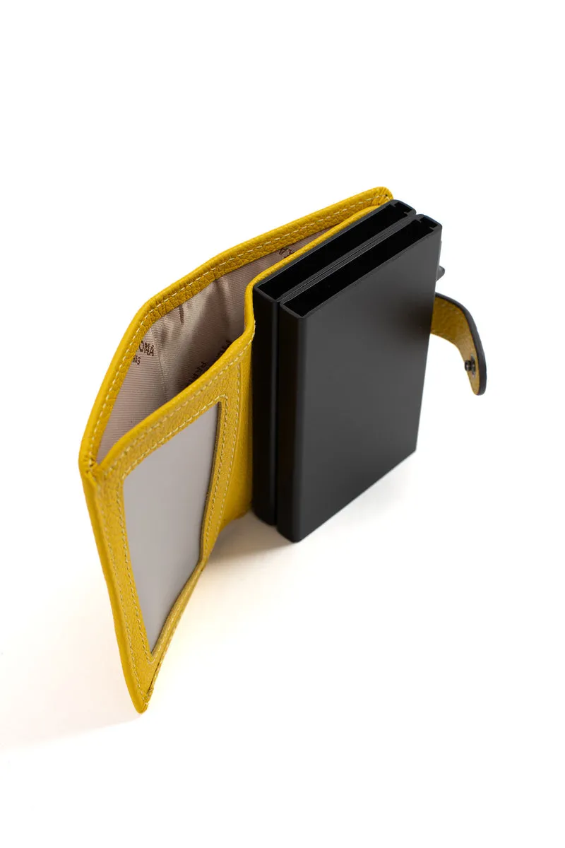 Boîtier porte-cartes - 1 volet - Stop RFID - Cuir