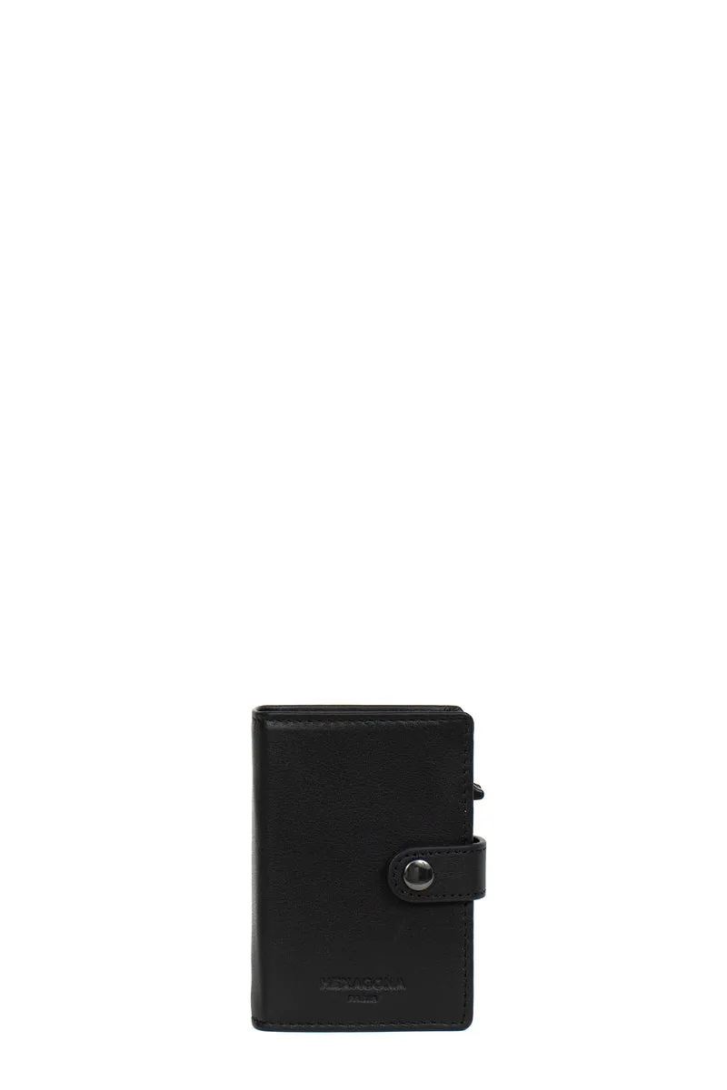 Boîtier porte-cartes - 1 volet - Stop RFID - Cuir