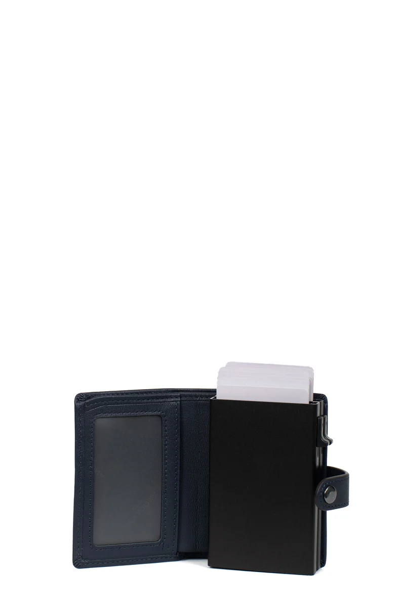 Boîtier porte-cartes - 1 volet - Stop RFID - Cuir