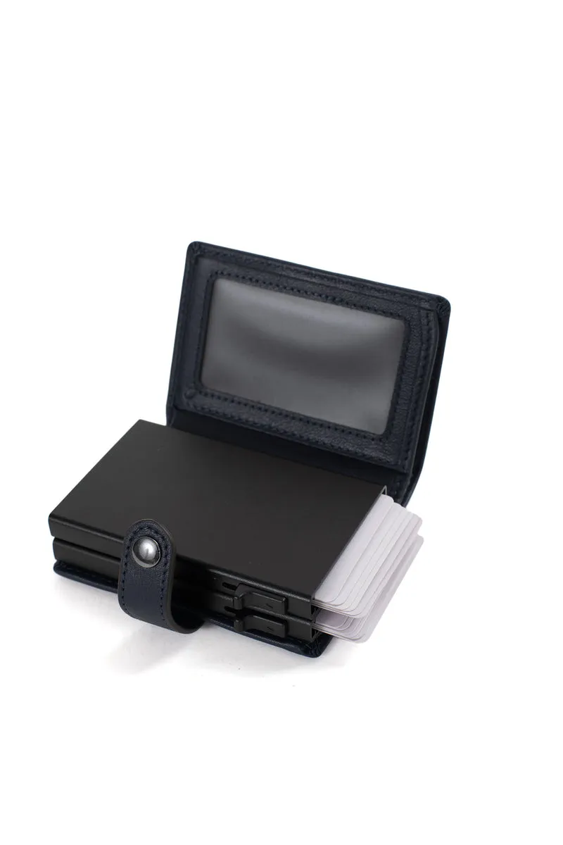 Boîtier porte-cartes - 1 volet - Stop RFID - Cuir