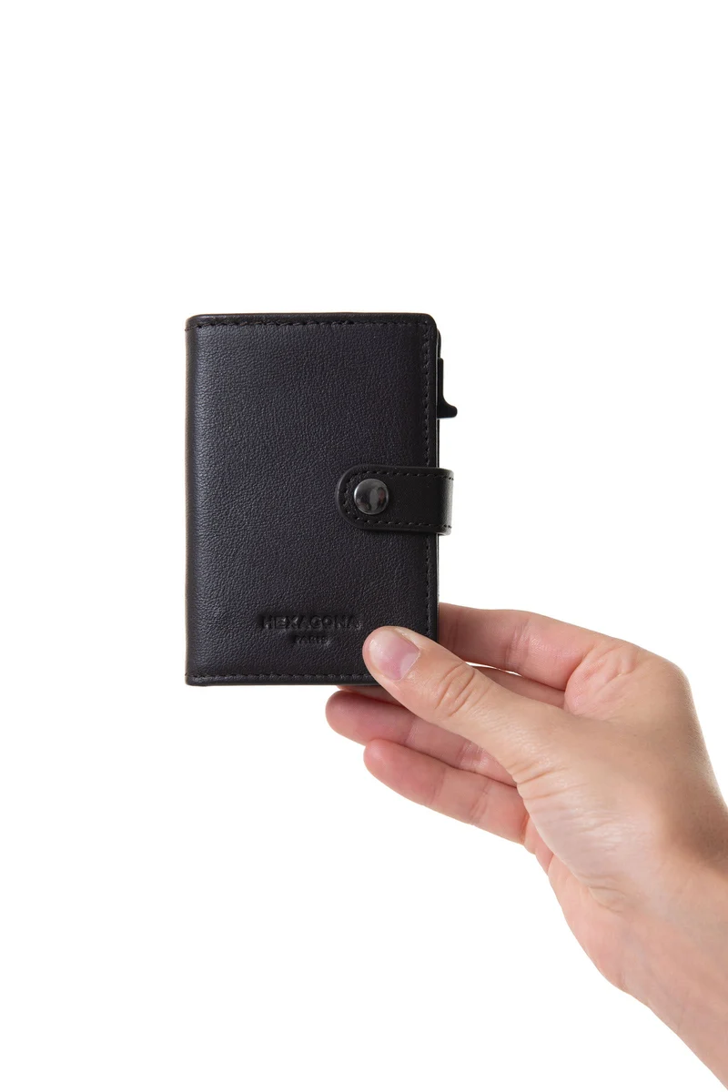 Boîtier porte-cartes - 2 volets - Stop RFID - Cuir