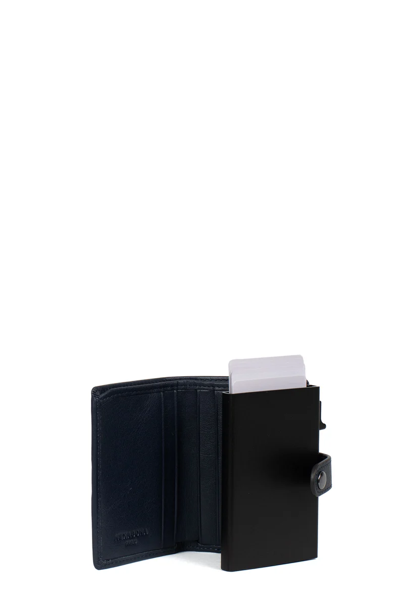Boîtier porte-cartes - 2 volets - Stop RFID - Cuir