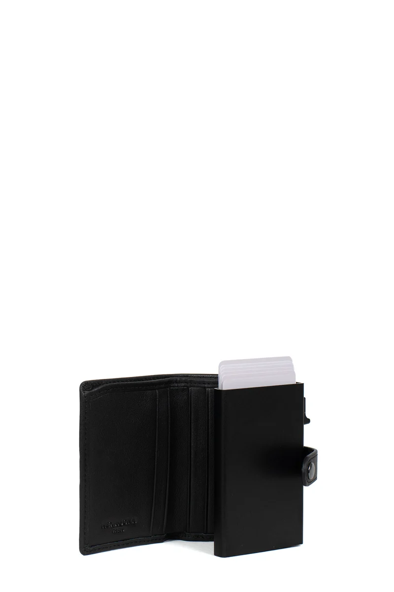 Boîtier porte-cartes - 2 volets - Stop RFID - Cuir
