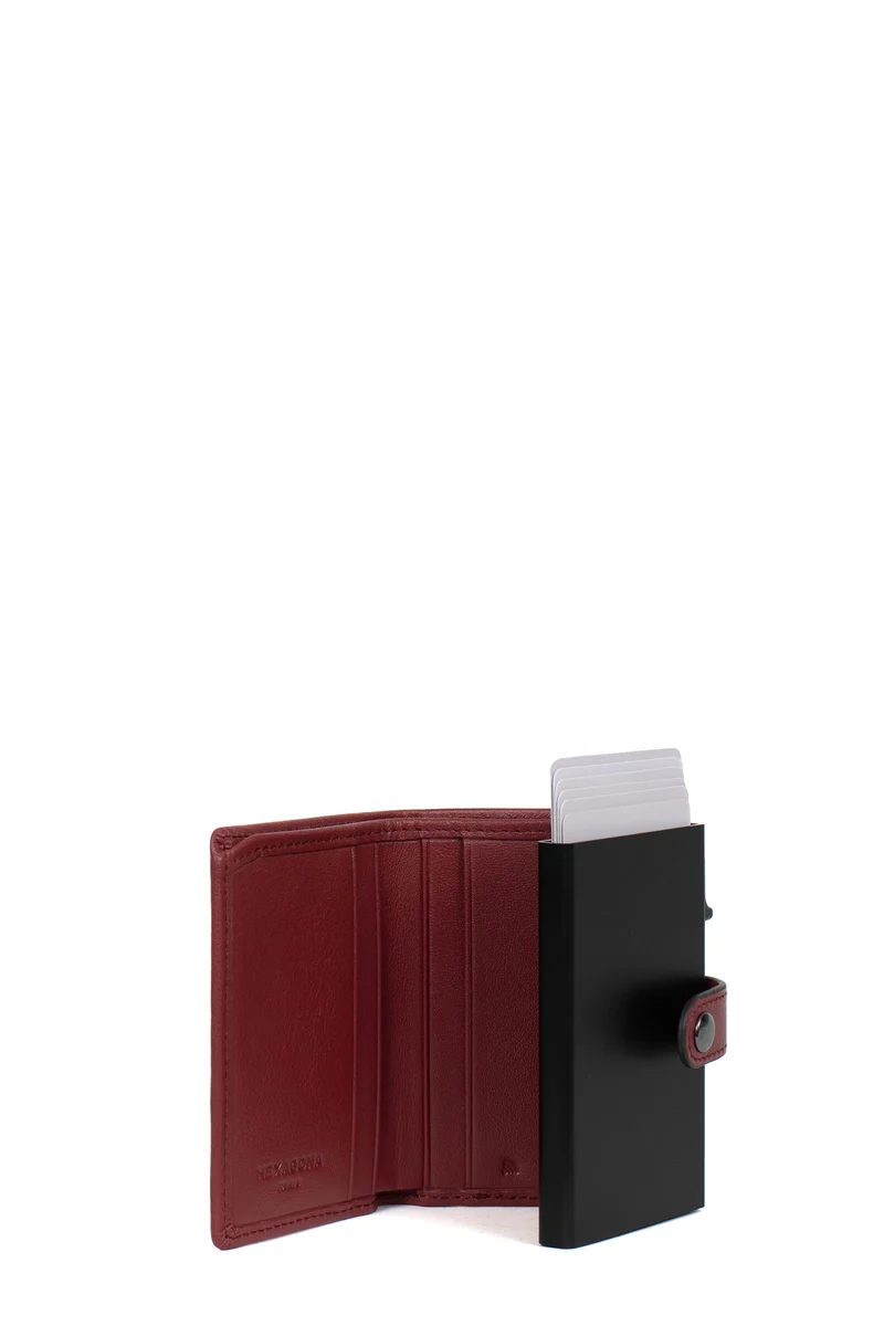 Boîtier porte-cartes - 2 volets - Stop RFID - Cuir