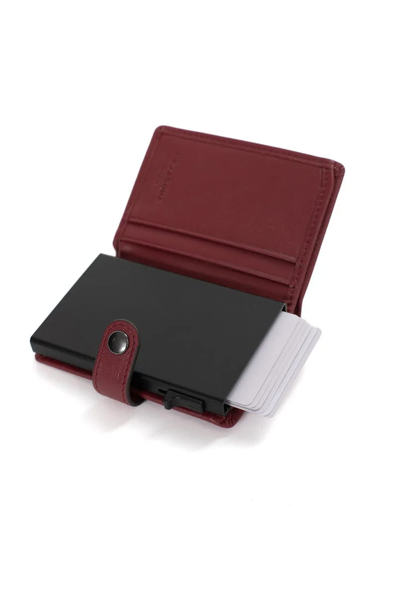 Boîtier porte-cartes - 2 volets - Stop RFID - Cuir