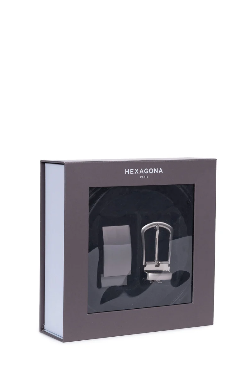 Coffret ceinture deux boucles en cuir