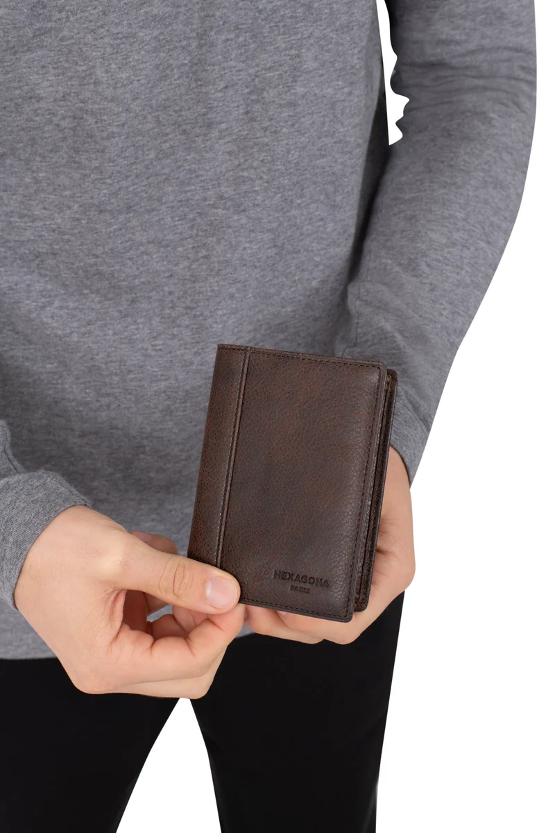 Portefeuille européen - 1 volet - Cuir