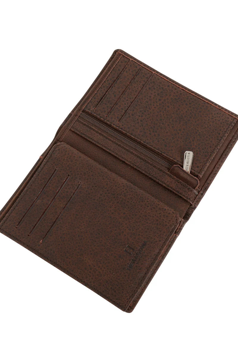 Portefeuille européen - 2 volets - Cuir