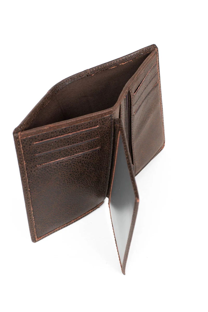 Portefeuille européen - 2 volets - Cuir