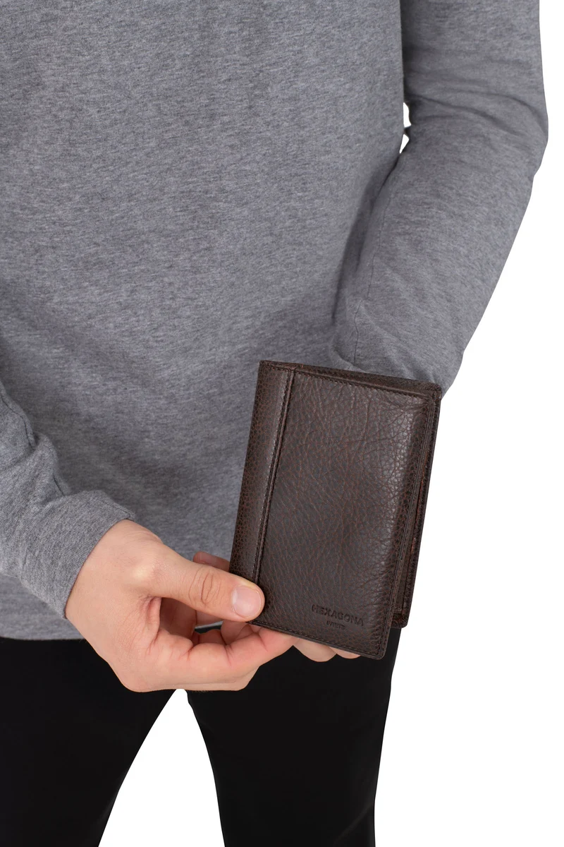 Portefeuille européen - 2 volets - Cuir