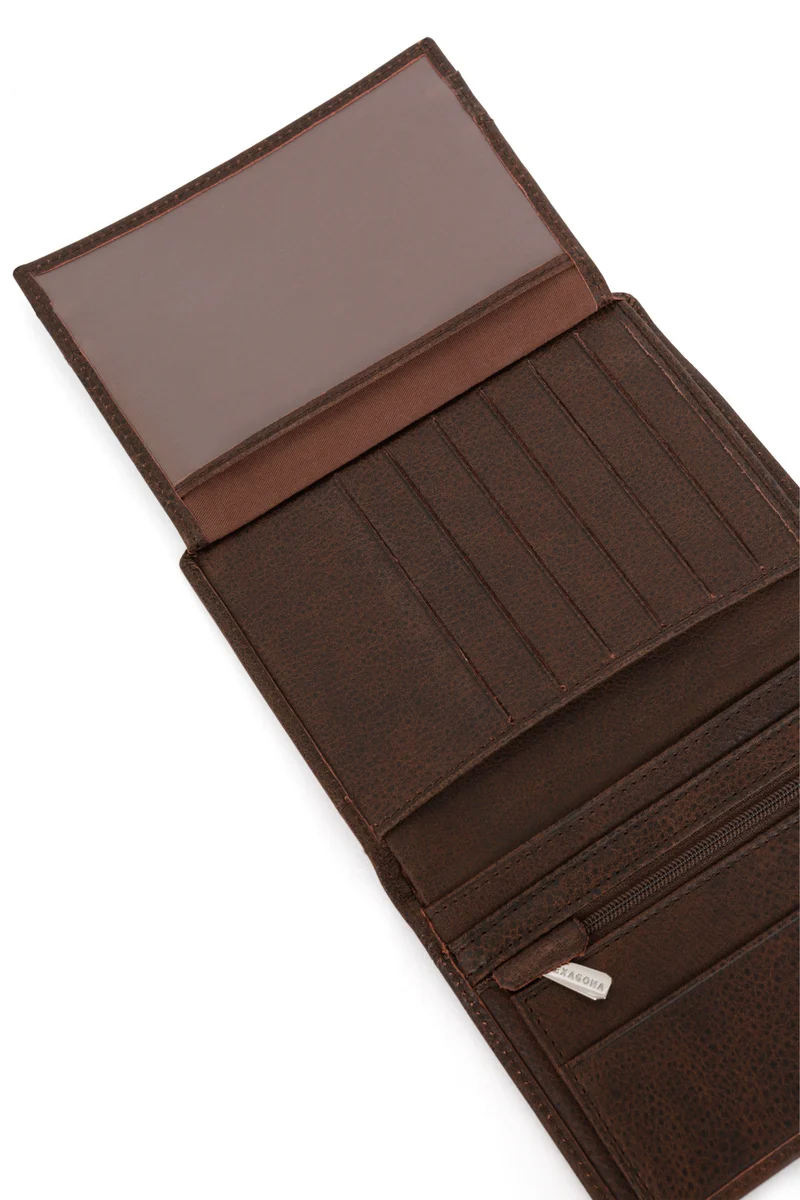 Portefeuille européen - 2 volets - Cuir