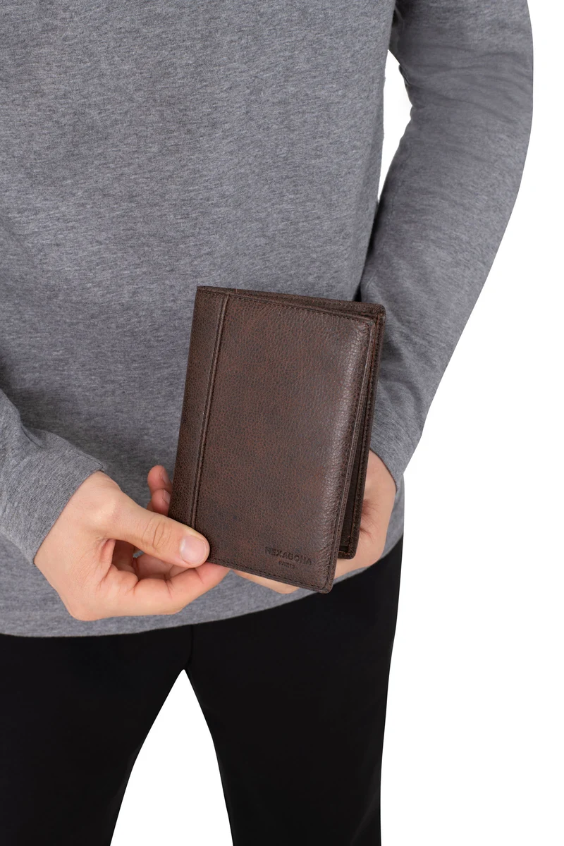 Portefeuille européen - 2 volets - Cuir