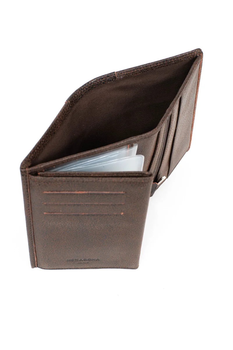 Portefeuille européen - 3 volets - Cuir