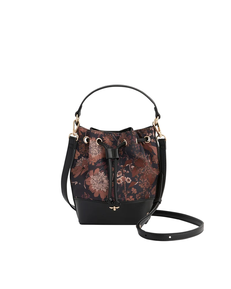 Deco Bloom Black Bucket Bag