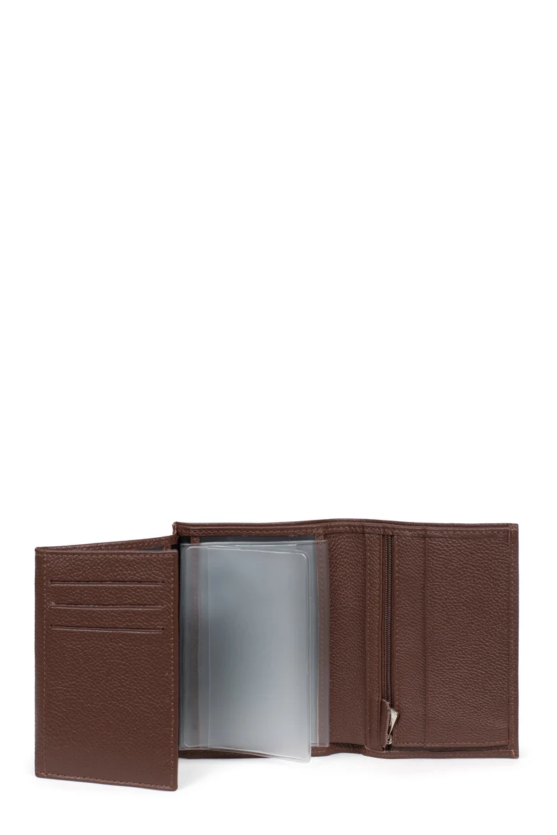 Portefeuille européen - 3 volets - Cuir