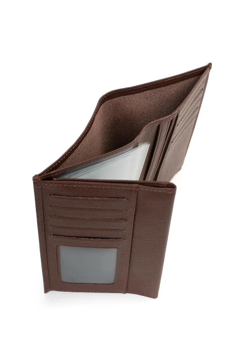 Portefeuille européen - 3 volets - Cuir