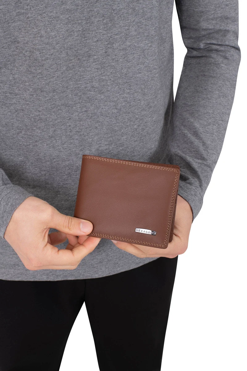 Portefeuille italien - 2 volets - Stop RFID - Cuir