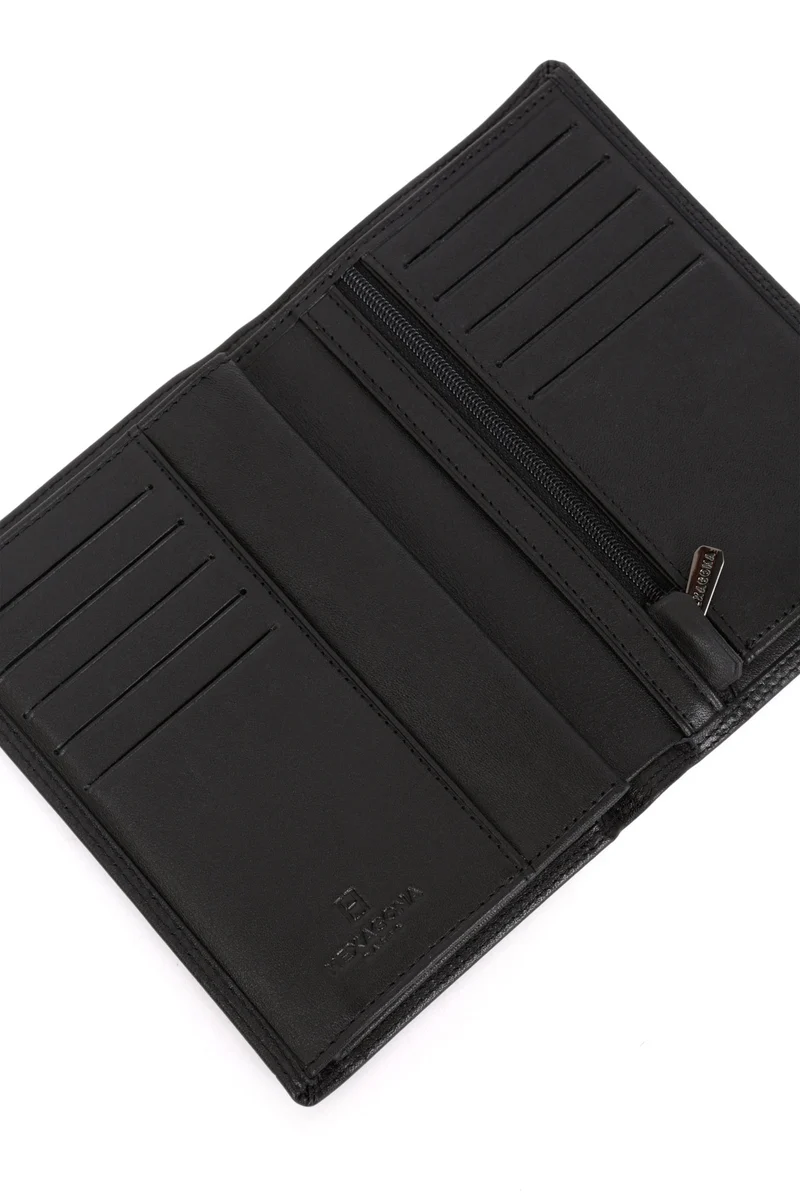 Portefeuille européen - 3 volets - Stop RFID - Cuir