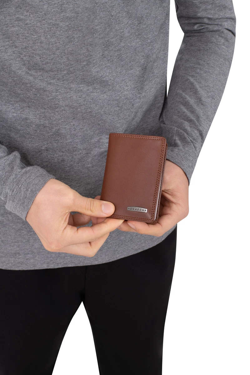 Porte-cartes - 1 volet - Stop RFID - Cuir