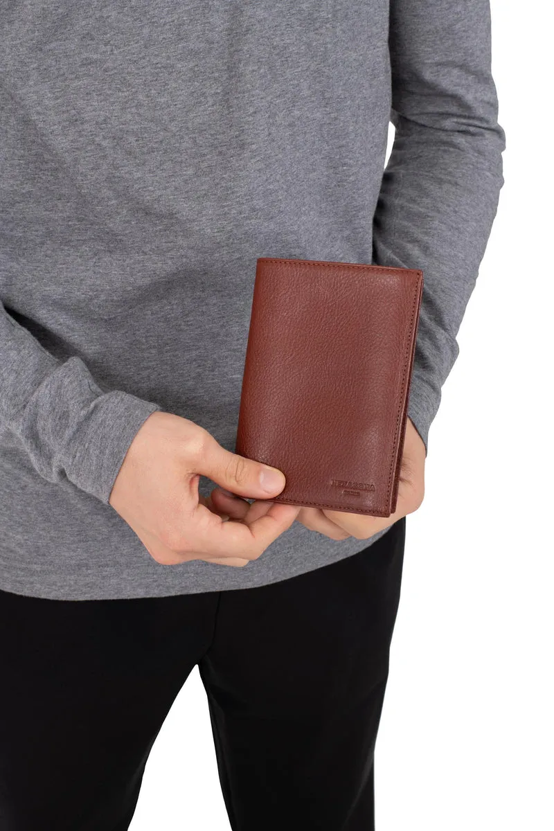 Portefeuille européen - 3 volets - Cuir