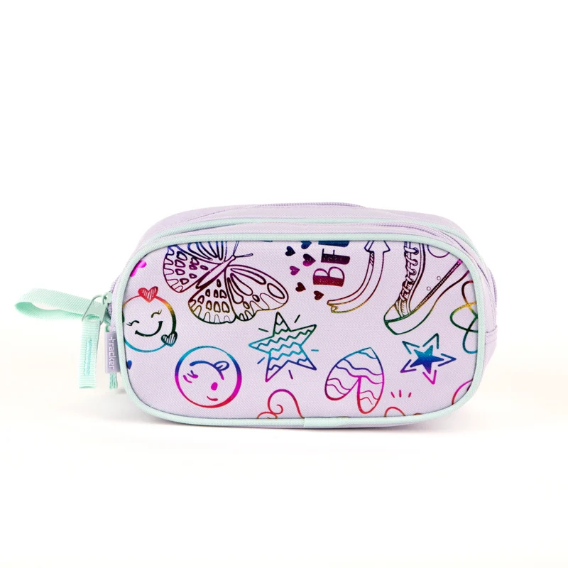 Tracker Doodle Foil Purple Pencil Case